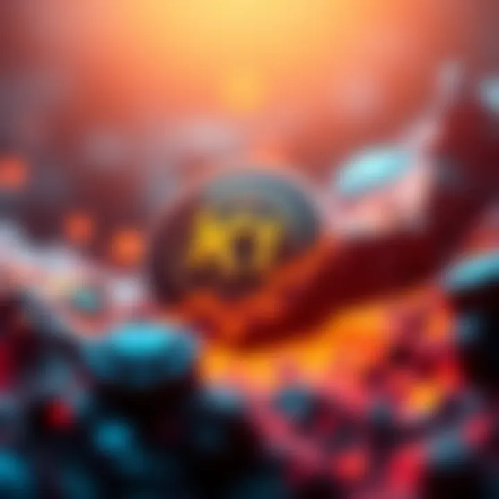 A graphic showing Kaspa cryptocurrency with a rising chart and a $1 mark