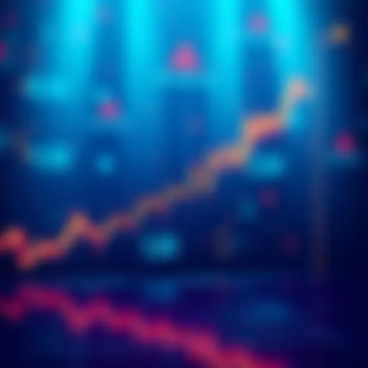 A rising cryptocurrency chart showing Kaspa's price trend with indicators for buying and waiting strategies.