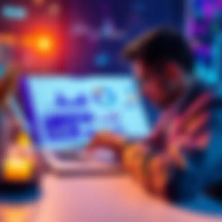A person analyzing Kaspa token investments with charts and graphs on a laptop, considering their financial goals.