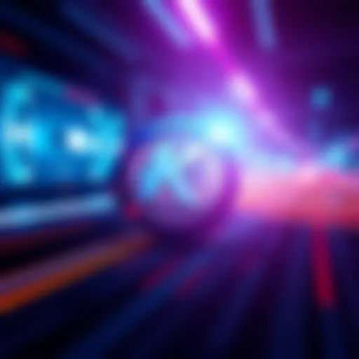 A graphic representation of Kaspa 100X coin emphasizing speed and scalability, featuring a sleek digital coin with motion lines to suggest speed.