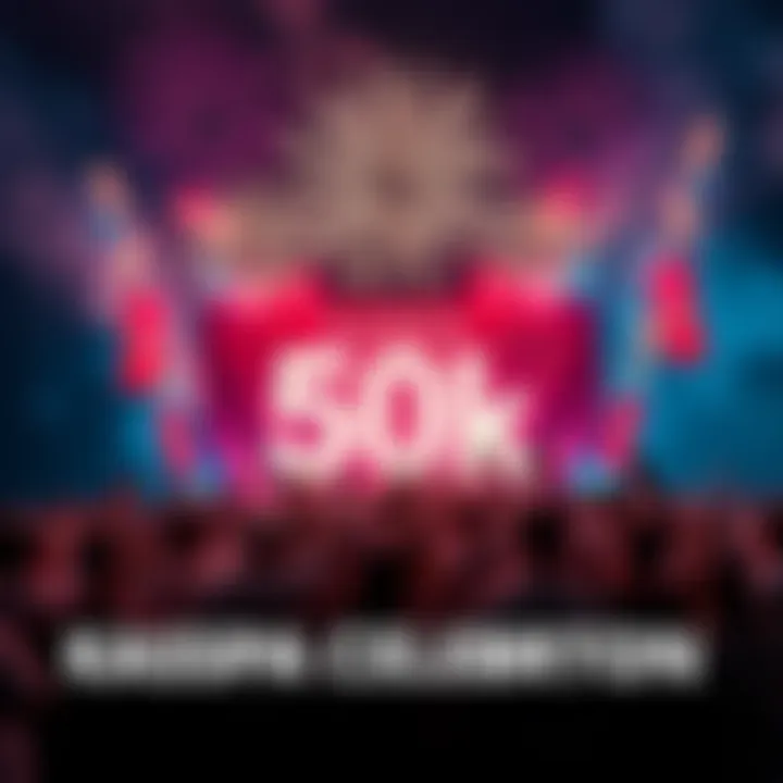 A group of people celebrating the Kaspa 50k milestone with fireworks and banners
