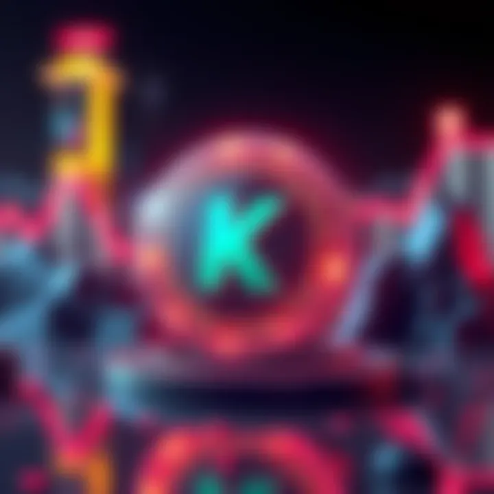 A graphic representation of Kaspa cryptocurrency with rising trends and engaging visuals, highlighting its popularity among crypto enthusiasts.