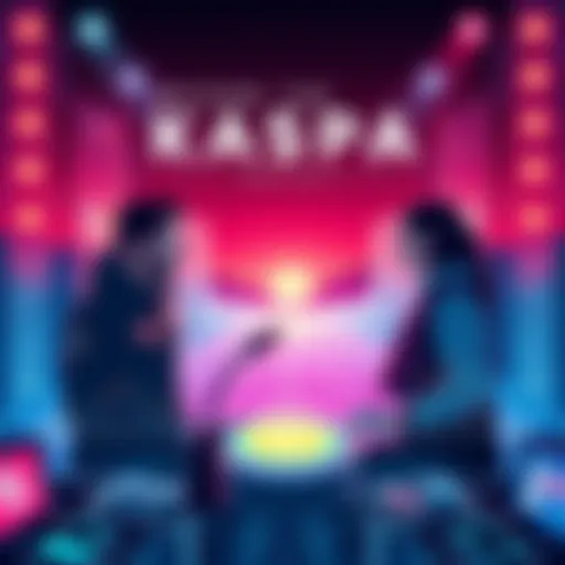 Cover illustration for the documentary 'Beyond the Blockchain' featuring visuals of Kaspa technology and team members.