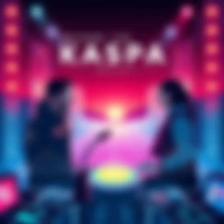 Cover illustration for the documentary 'Beyond the Blockchain' featuring visuals of Kaspa technology and team members.