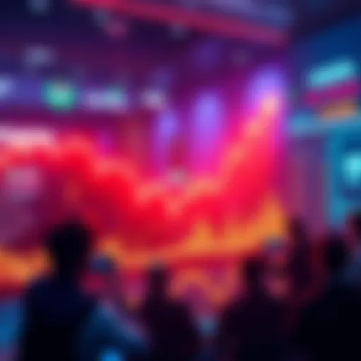 Line graph showing an upward trend in Kaspa's price with exchange icons and bullish investors in the background.