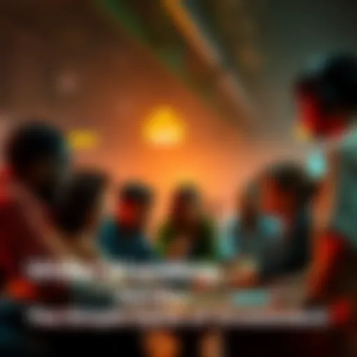 People engaged in a community-driven investment project, collaborating and discussing strategies.