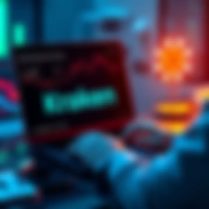 A person checking cryptocurrency transactions on a laptop with a Kraken logo on the screen.