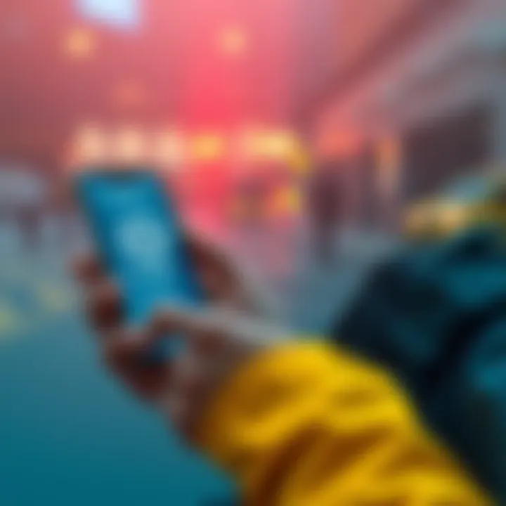 A traveler using a smartphone to access the Kraken exchange for cash withdrawals in South America.