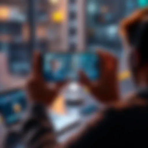 A person recording a video on their phone while sitting in front of a laptop, expressing concern about online security.