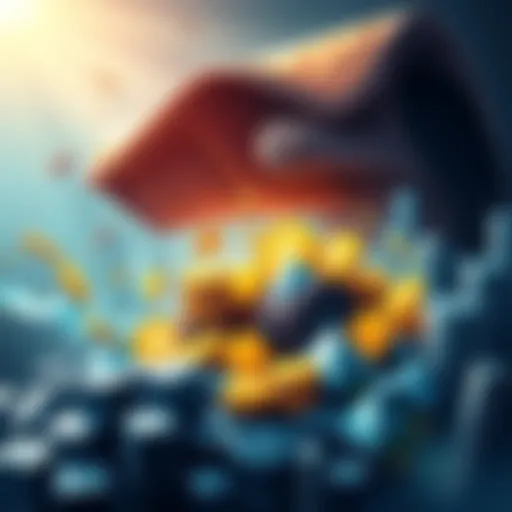 Illustration showing large wallets accumulating cryptocurrencies while smaller wallets are hesitating, highlighting contrasting market trends.
