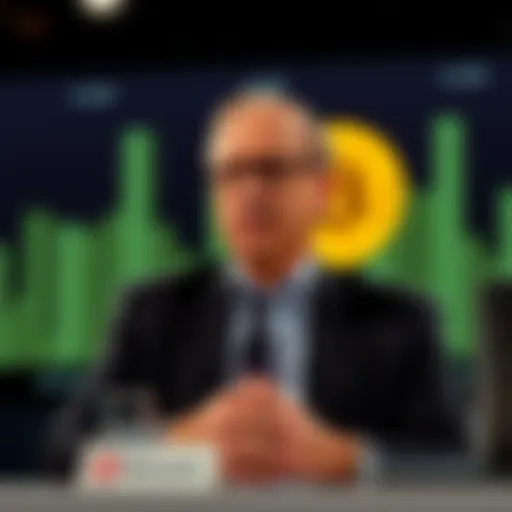 Larry Fink speaking about Bitcoin's impact on the U.S. dollar during a financial conference.