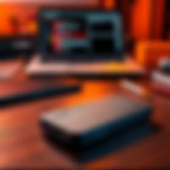 A Ledger Nano S Plus cryptocurrency wallet placed on a wooden desk with a laptop in the background, symbolizing a user's concern about switching devices