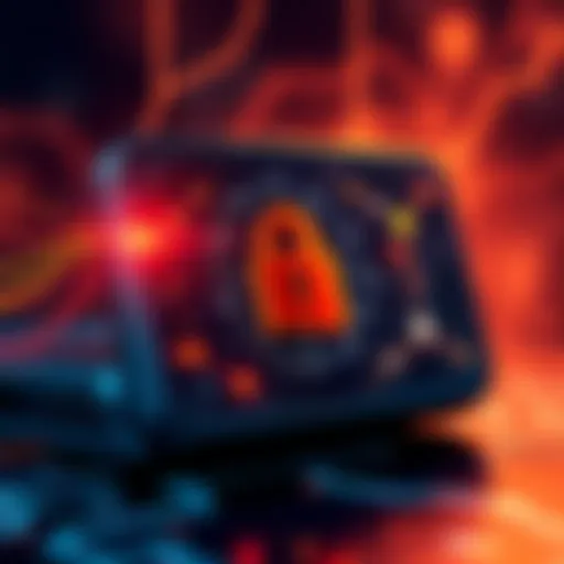 A digital representation of a Ledger wallet with a lock symbol, illustrating the concept of making cryptocurrency transactions private and untraceable.