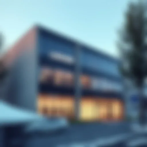 Exterior view of Ledger's office building in France with a clear sky