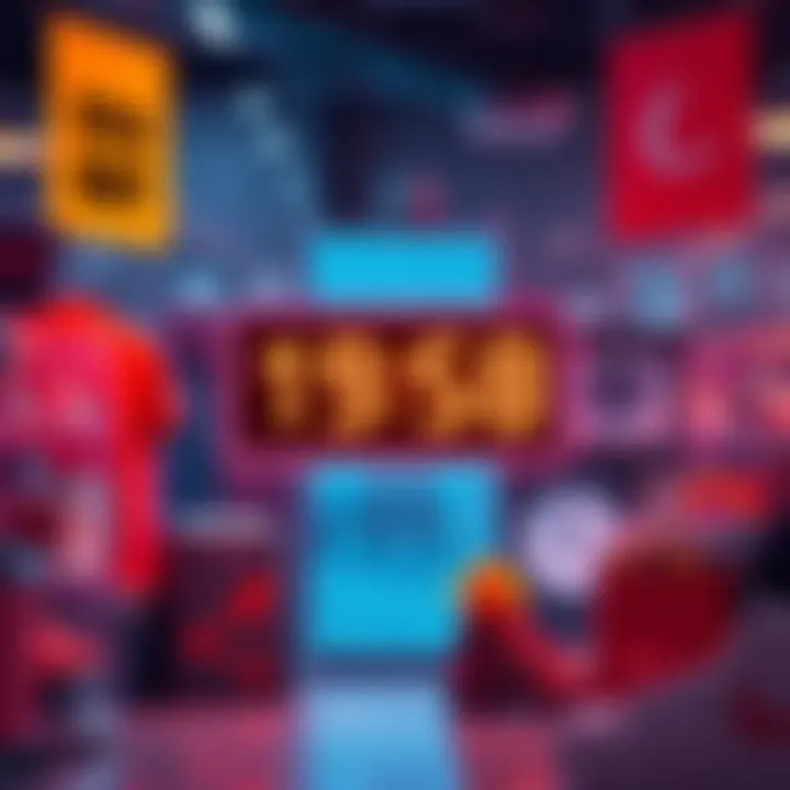 A graphic showing a countdown timer next to popular items partially sold out, emphasizing urgency to purchase before they're gone.