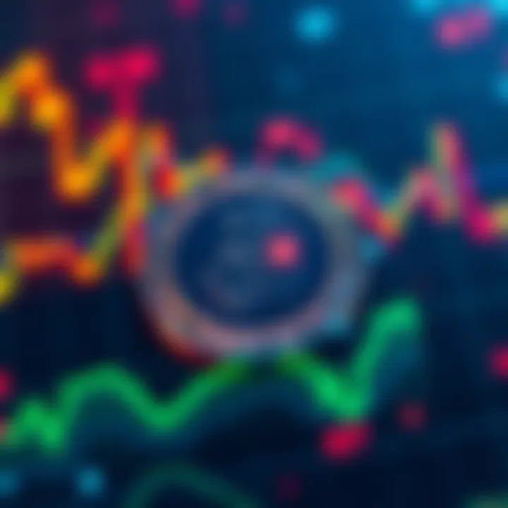 A digital representation of Litecoin's price movements showing recent drops but potential rise, with a visual representation of bullish sentiment.