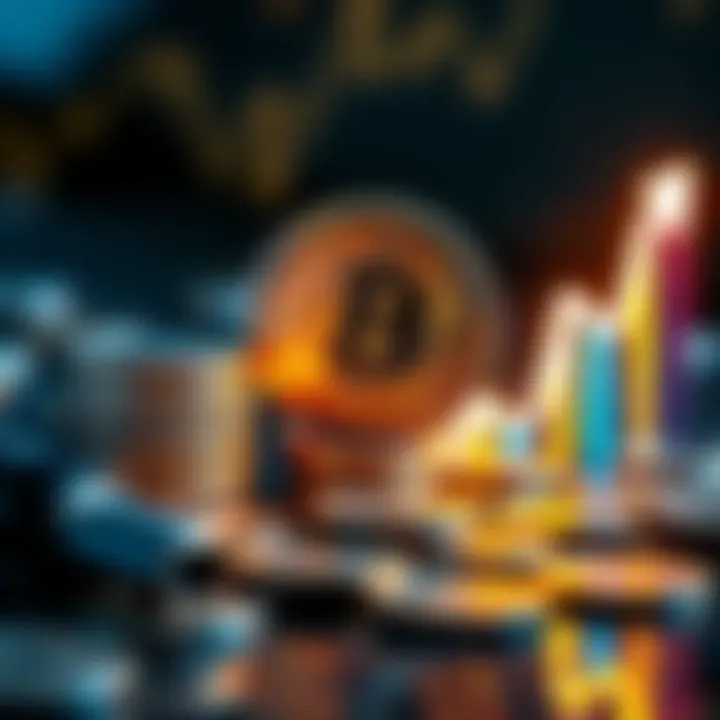A visual representation of Litecoin with coins and a growing graph, symbolizing investment growth.