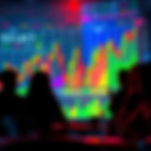 Colorful chart showing Litecoin trading activity with community members discussing strategies and insights
