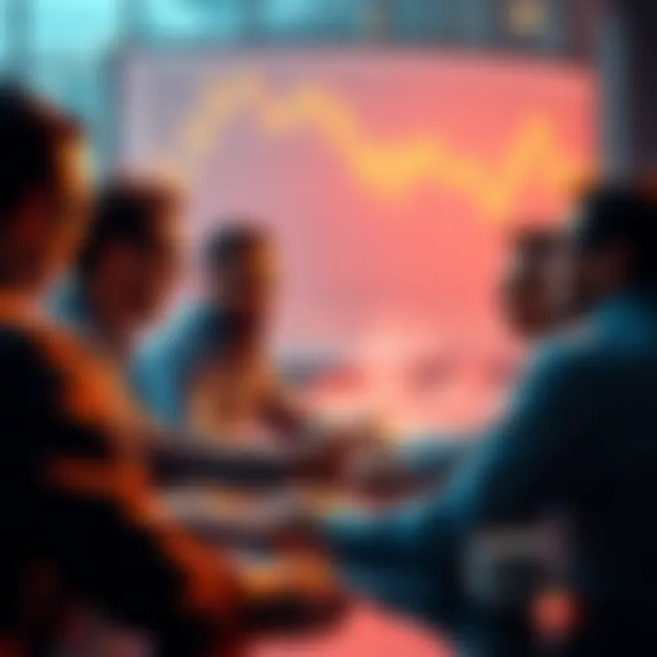 People engaging in a lively discussion about Litecoin trading on a user board, sharing insights and strategies.