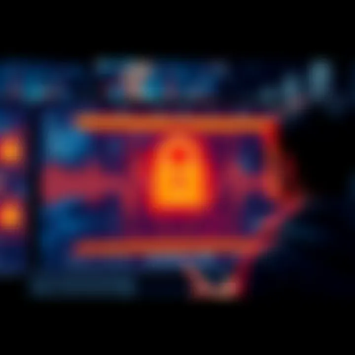 A digital wallet screen showing a lock symbol indicating it is locked, with a frustrated user looking at it.