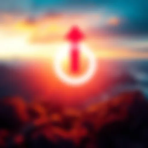 A digital representation of Loopring's logo with a strong upward arrow, symbolizing resilience in the cryptocurrency market