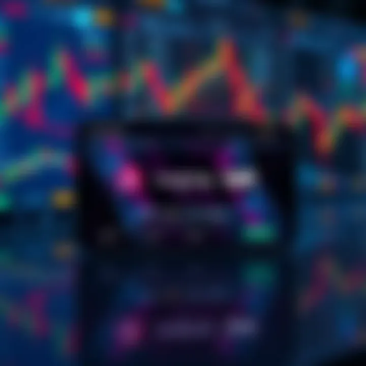 A screenshot of a Loopring wallet interface showing active status and price surge indicators, with trading charts in the background.