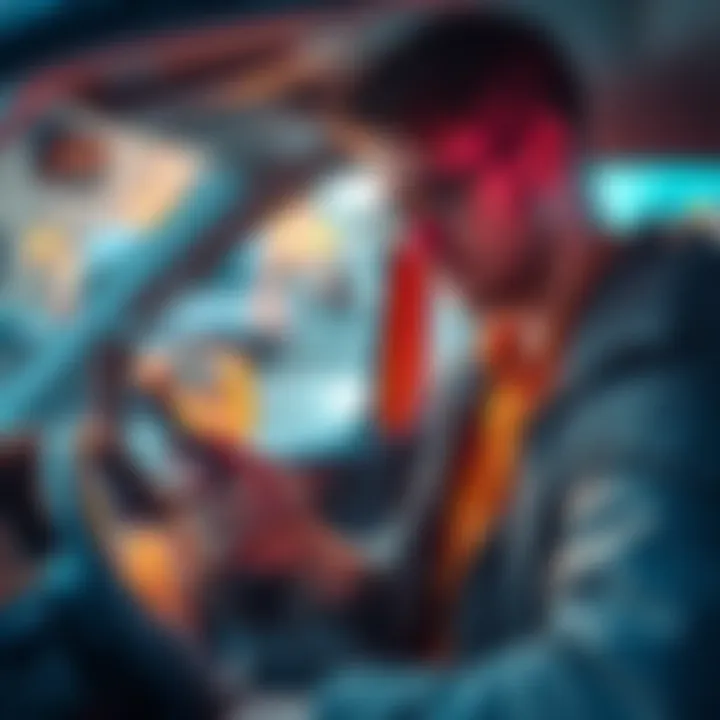 A person making an online payment for a van using a mobile app on their phone