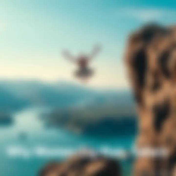 A man jumping off a cliff into water, showcasing risk-taking behavior, with a scenic background of mountains and a blue sky.