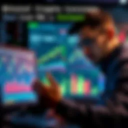 A concerned trader reviews cryptocurrency charts and graphs on a computer, reflecting on past mistakes in the market.