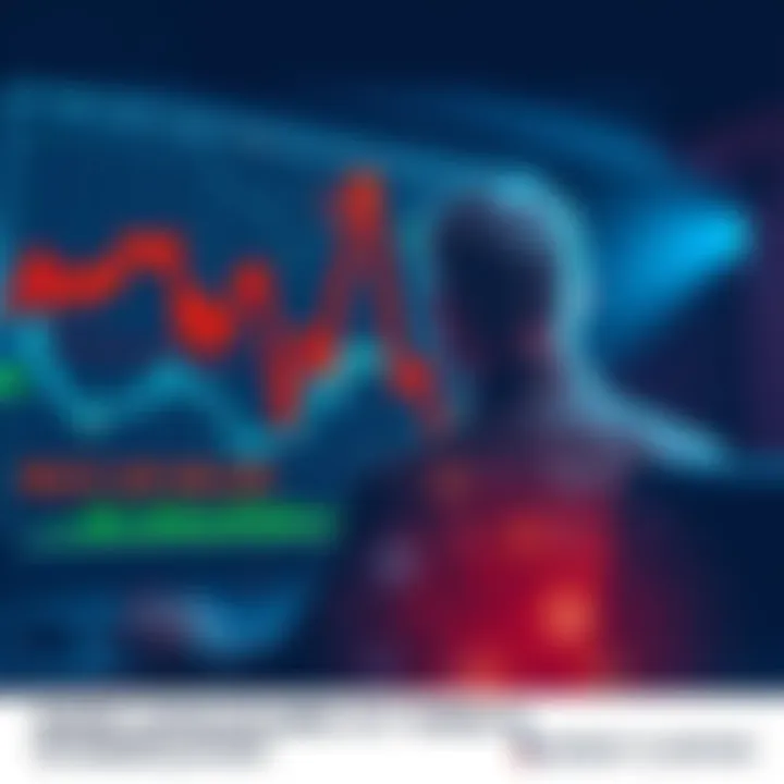 Graph showing a steep decline in stock prices with a distressed investor looking at a computer screen