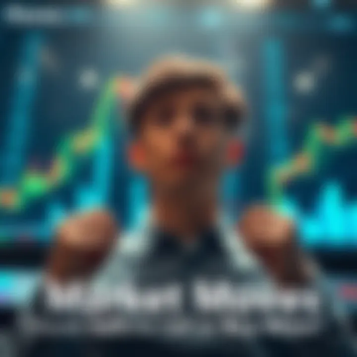 A person weighing options between selling and buying in a fluctuating market, looking concerned with financial charts in the background.