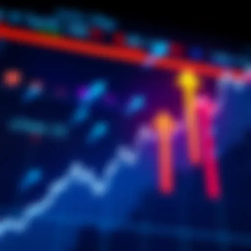 A stock market chart showing a downward trend with arrows pointing upward, symbolizing investment opportunities after tariff changes.