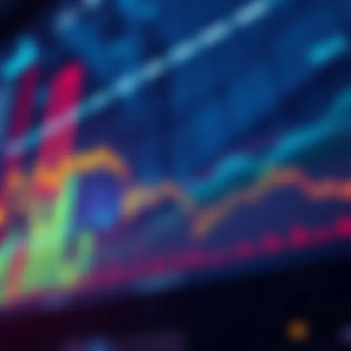 Financial charts showing decline due to liquidation affecting Nexo's stability with worried investors.