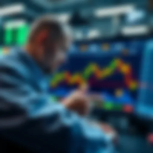 A trader examining market graphs with altcoin symbols on a screen, reflecting uncertainty about the bull market status.