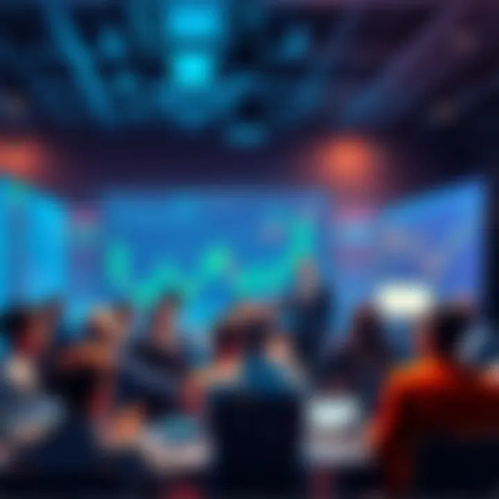 A vibrant discussion board with traders sharing market insights and strategies for the day