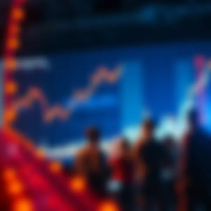A graph showing a sharp decline in market trends with shocked people observing the data.
