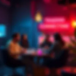 A group of people discussing meme strategies in a cozy setting, sharing ideas and insights with enthusiasm.