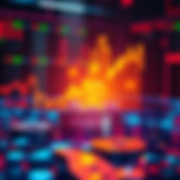 A visual representation of a liquidity pool with memecoins, showing flash loan transactions and trading volume growth.
