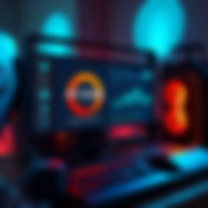 A computer setup showcasing a Ryzen 9 9950X processor with mining software on the screen, focused on optimizing Monero hashrate.