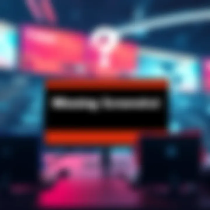 A graphic showing a blank screen where a critical screenshot was seen yesterday, with a question mark above it.