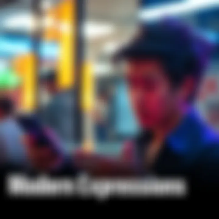 A person reacting with a thoughtful expression while looking at their phone, showcasing current cultural reactions.