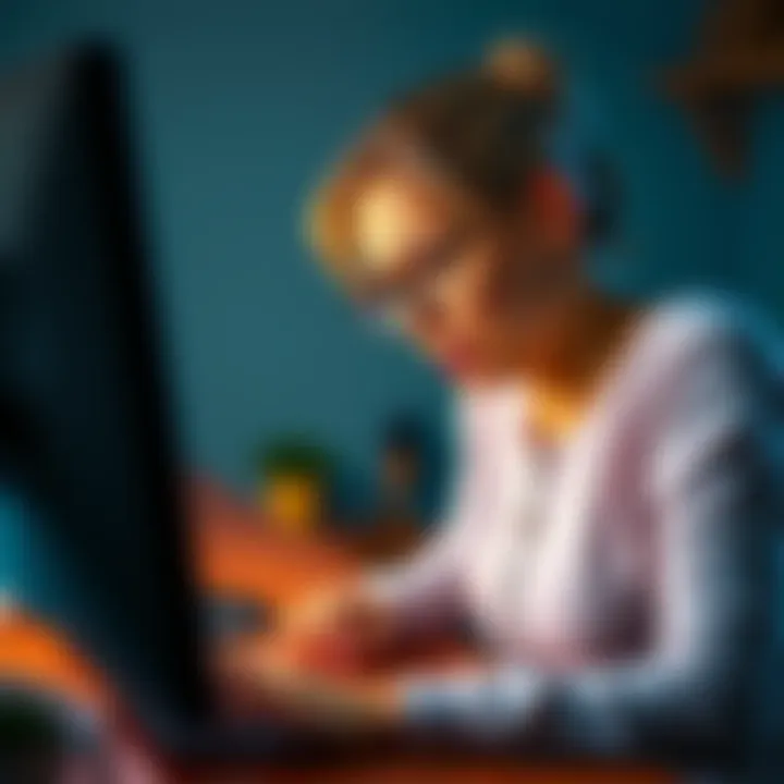 A frustrated mother looking at her computer screen showing Coinbase fees and subscriptions she never used