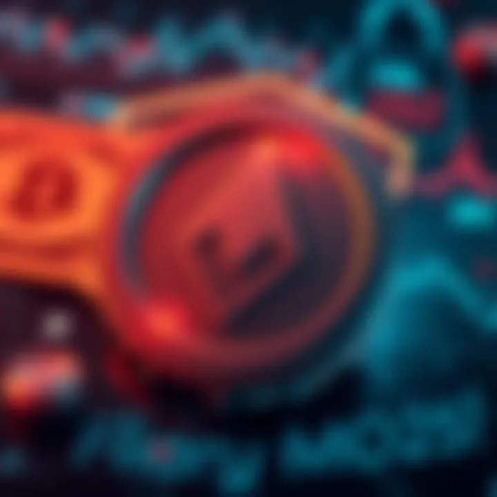 A digital representation of the Monero logo on a secure background with financial elements.