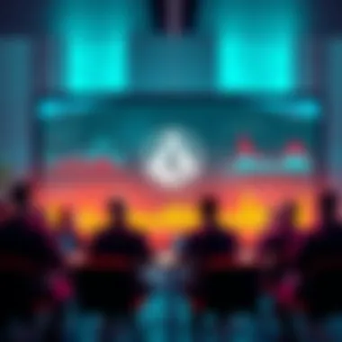 A group of people discussing Monero's mining approach with charts and graphs on a screen