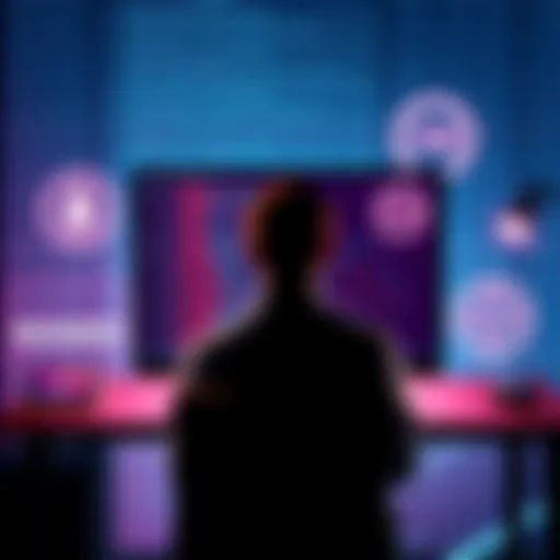 A person sits at a computer with code on the screen, surrounded by symbols of Monero, VPN, and TOR, illustrating the complexity of private crypto transactions.