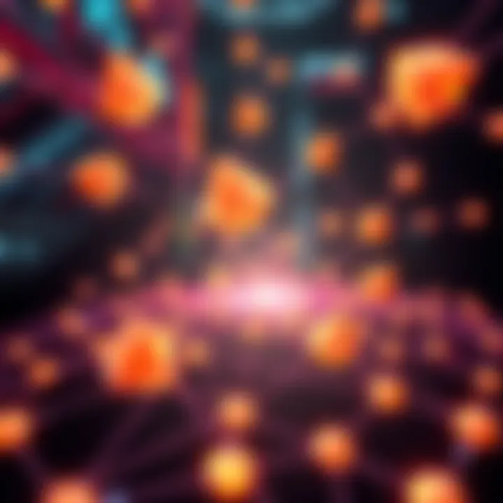 A visual representation of 14 supernodes connected in Monero's network, showing lines of connectivity between them, symbolizing support and stability in the blockchain system.