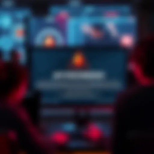 A computer screen showing a warning about MyMonero being hacked, with concerned users visible in the background discussing security issues.