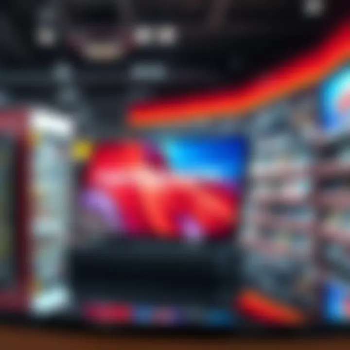Nerdqaxe++ device showcasing a larger screen and sleek design at a local store
