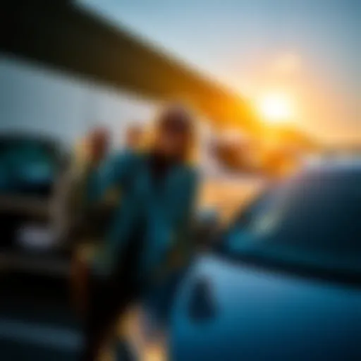 A person holding car keys next to a shiny new Audi, smiling with excitement in a parking lot.