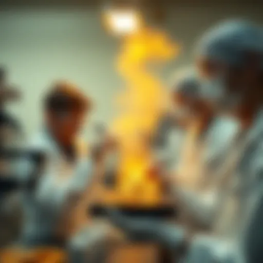 Scientists working in a lab on a method to produce gold while addressing fiat currency risks